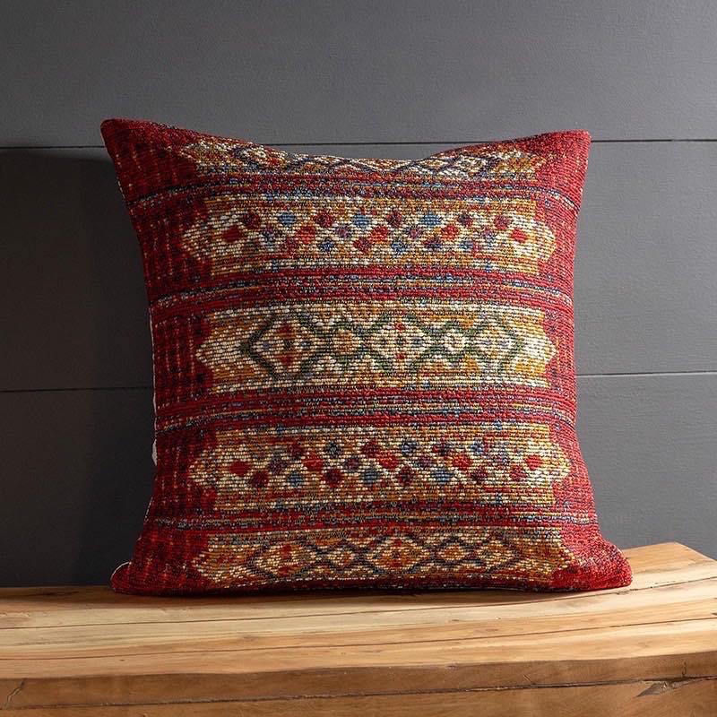 Indoor/ Outdoor Marina Tribal Stripe Pillow, 18